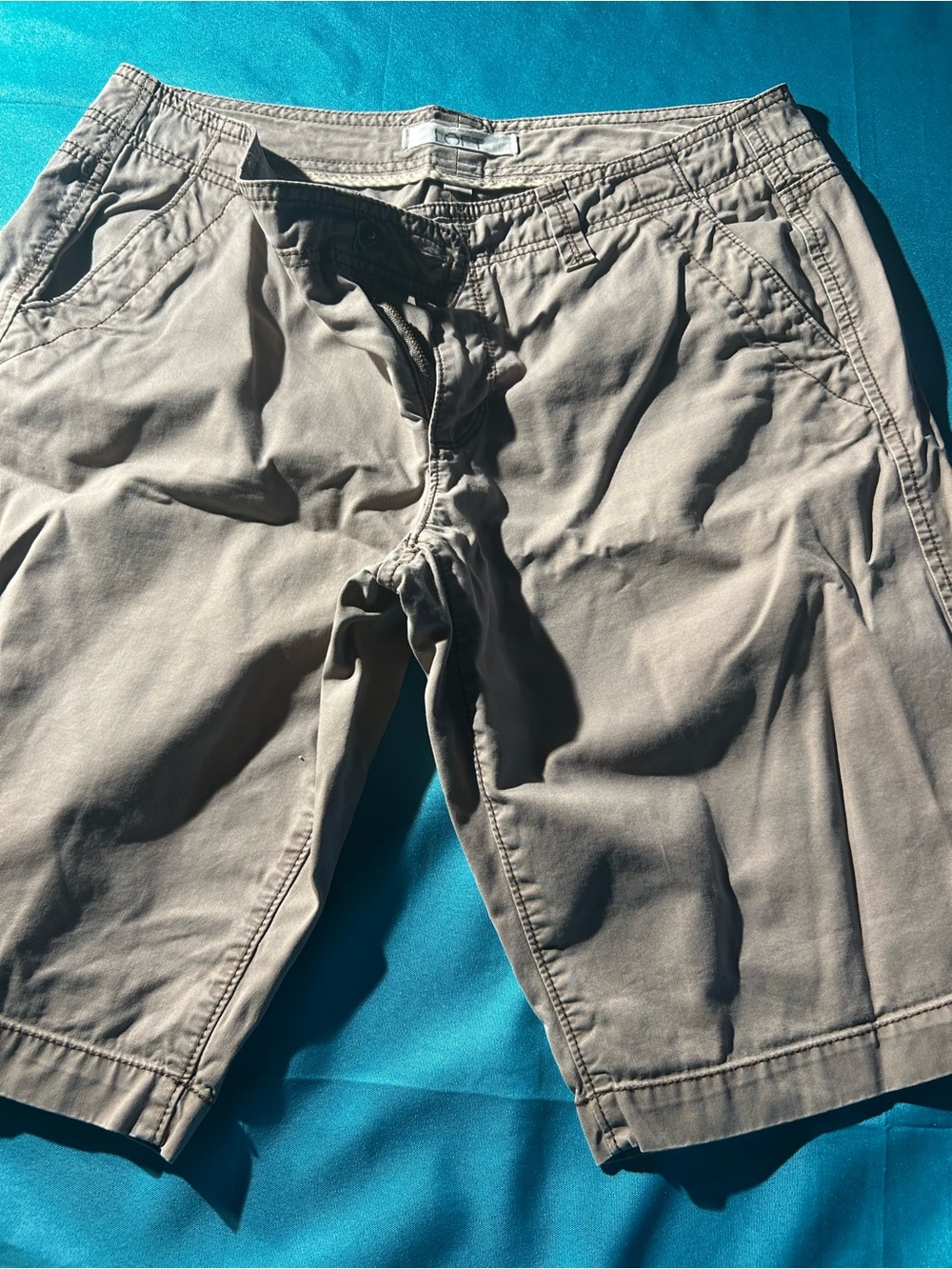 LOFT Tan Flat-Frontu Casual Shorts